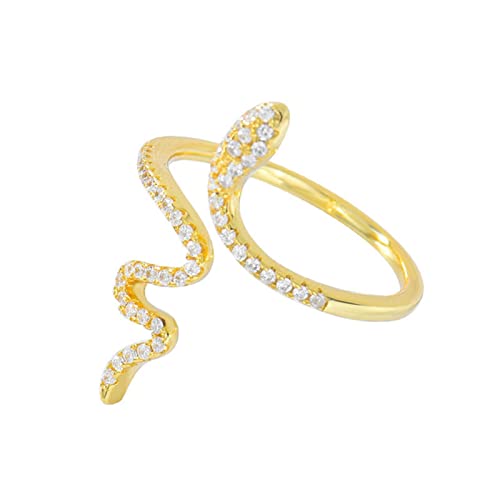 925 Sterling Silber Mode süße Schlange Zirkon Öffnung Ringe für Frauen Hochzeit Partei Schmuck von Generic