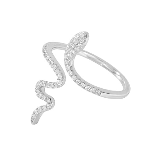 925 Sterling Silber Mode süße Schlange Zirkon Öffnung Ringe für Frauen Hochzeit Partei Schmuck von Generic