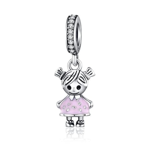 925 Sterling Silber Paar Männer Frauen Anhänger Cartoon Charm Fit Halskette und Armband DIY Schmuck von Generic
