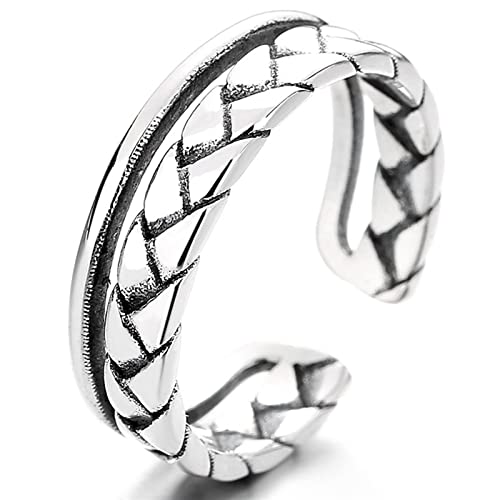 925 Sterling Silber Ring für Frauen Doppelschicht Vintage Fingerring verstellbare Öffnung Geschenke zum Muttertag von Generic