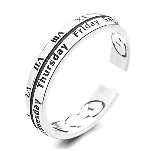 925 Sterling Silber Ring für Frauen mit englischem Wort offen verstellbare Hochzeit Verlobungsringe Geschenke zum Muttertag von Generic
