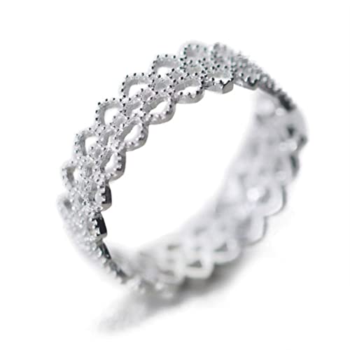925 Sterling Silber Ring mit Spitze, 5 mm breit, verstellbar, wunderbar für Teenager, Kinder und Damen 925 Sterling Silber Ring mit Spitze, 5 mm breit, verstellbar, wunderbar für Teenager, Kinder und Damen von Generic
