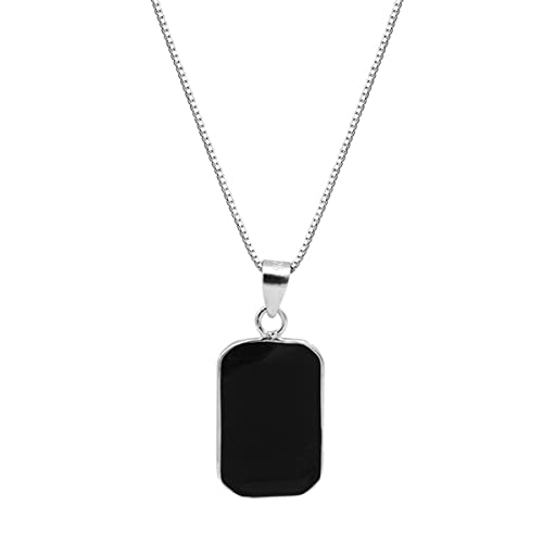 925 Sterling Silber Schwarz Quadrat Perle Charme Halskette Kreative Elegante Link Kette Hochzeit Schmuck Für Frauen Geschenk 925 Sterling Silber Schwarz Quadrat Perle Charme Halskette Kreative Elegante Link Kette Hochzeit Schmuck Für Frauen Geschenk von Generic