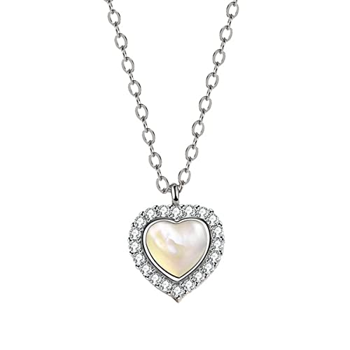 925 Sterling Silber Shell Liebe Herz Halskette Romantische Charme Halskette Anhänger Für Frauen Mode Klassische Hochzeit Schmuck Geschenk von Generic