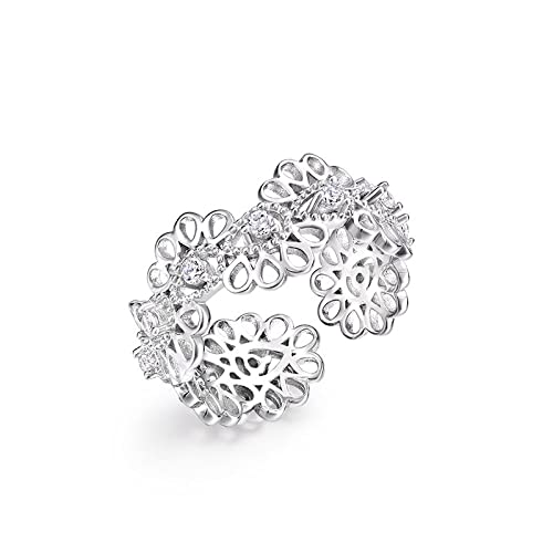 925 Sterling Silber Spitze Wunderschöne Elegante Exquisite Mode Offene Verstellbare Ringe Schmuck für Mädchen Damen 925 Sterling Silber Spitze Wunderschöne Elegante Exquisite Mode Offene Verstellbare Ringe Schmuck für Mädchen Damen von Generic