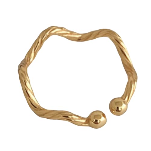 925 Sterling Silber Twist Wave Ring für Frauen Minimalistischer Spiral-Fingerschmuck Einzigartiges asymmetrisches Design von Generic