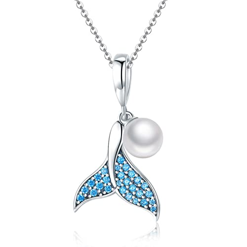 925 Sterling Silber Volle Zirkon Meerjungfrau Schwanz Charm Anhänger Halsband Halskette Für Mädchen Frauen Aussage Hochzeit Schmuck Geschenk von Generic
