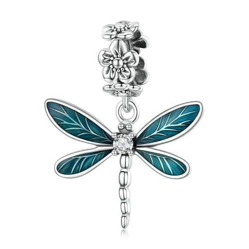 925 Sterling Silber Wunderschöner Libellen-Anhänger Charm Passend für Original-Armbänder oder Halsketten für Damen Edlen Schmuck von Generic