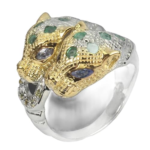 925 Tigerring Tansanite Smaragde r 16.5, Single 925 Tigerring Tansanite Smaragde r 16.5, Single von Generic