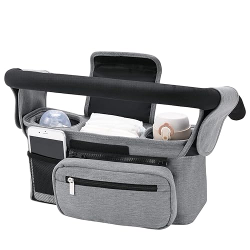 A,Kinderwagen-Organizer – Multifunktionale Kinderwagentasche mit 2 isolierten Getränkehaltern, Abnehmbarer Tasche und Schultergurt, passend für alle Kinderwagenmodelle A,Kinderwagen-Organizer – Multifunktionale Kinderwagentasche mit 2 isolierten Getränkehaltern, Abnehmbarer Tasche und Schultergurt, passend für alle Kinderwagenmodelle von Generic