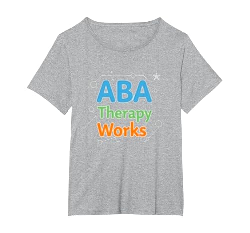 ABA Therapy Works: Autismus Support Professionals T-Shirt, Damen Große Größen, Grau Meliert, 4X von Generic