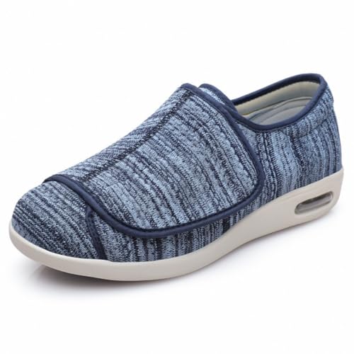 Ältere Diabetiker Wanderschuhe Unisex Komfort Bequeme Verstellbare Hausschuhe Fußgewölbestütze Orthopädische Turnschuhe,Blau,41 EU von Generic