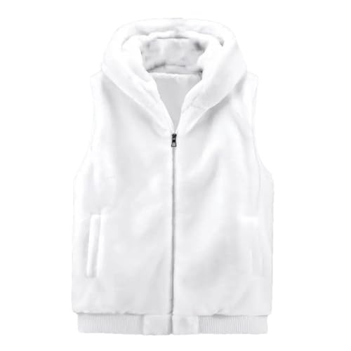 Ärmellose Jacke Männer Mit Kapuze Warme Thermische Witnter Faux Pelz Weste Männlichen Plüsch Flanell Mantel Flauschige Fleece Weste, Weiß mit Kapuze, M Ärmellose Jacke Männer Mit Kapuze Warme Thermische Witnter Faux Pelz Weste Männlichen Plüsch Flanell Mantel Flauschige Fleece Weste, Weiß mit Kapuze, M von Generic