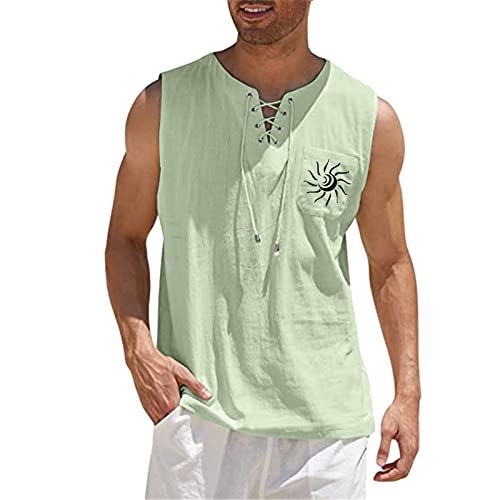 Ärmellose T-Shirts Herren, Weit Atmungsaktiv Lustig Lustig Achselshirts Tanktops Baumwolle Weiss Weit Bauchweg Poloshirt Muskelshirts 5XL Sommer Lang 4XL Oversized Herren-Unterhemden Unterhemd von Generic