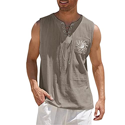 Ärmellose T-Shirts Herren, Weit Atmungsaktiv Lustig Lustig Achselshirts Tanktops Baumwolle Weiss Weit Bauchweg Poloshirt Muskelshirts 5XL Sommer Lang 4XL Oversized Herren-Unterhemden Unterhemd von Generic