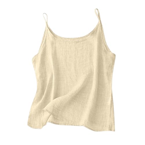 Ärmelloses Damen-Top T-Shirts Sommer Baumwolle Leinen Spaghettiträger Rundhalsausschnitt Tank-Top Tanktops Frauen Musselin Tank Tops Leinen Baumwolle Trägertop Spaghetti Oberteile Einfarbig Camisole Ärmelloses Damen-Top T-Shirts Sommer Baumwolle Leinen Spaghettiträger Rundhalsausschnitt Tank-Top Tanktops Frauen Musselin Tank Tops Leinen Baumwolle Trägertop Spaghetti Oberteile Einfarbig Camisole von Generic