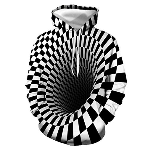 AILSA Herren Hoodies 3D Pullover Hoodies Sweatshirt Optical Illusion Unisxe - - X-Small von Generic