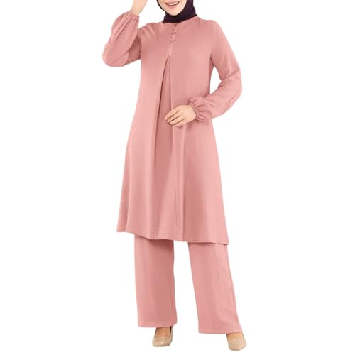 Abaya Muslim Damen Gebetskleidung Muslim Damen Langarm Top Lang Hose 2 Teiler Corban Ramadan Outfit Abaya Muslim Set Ramadan Outfit Naher Osten Arabisch Islamische Kleidung Dubai Türkisches Kleidung von Generic
