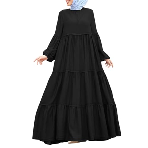 Abaya Muslim Damen Muslimische Islamische Kaftan Muslimische Kleid Arabisch Türkische Robe Ramadan Islamischer Ramadan Eid Mubarak Frauen Robe Islamischer Ramadan Gebetskleidung Große Größe Kleider von Generic