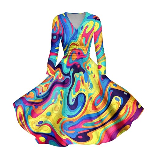 Abendkleid Damen, Abendkleid Lang Ballkleider Lang Festliche Kleider Für Ältere Damen Lack Kleid Schicke Kleider Damen Abschlussball Kleider Kleid Elegant Angebote des Tages (A18,XXL) von Generic