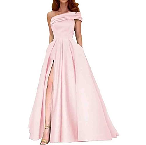 Abendkleid Damen Lang Ballkleider mit Taschen Schlitz Satin Ballkleid Abendkleider Backless Ärmellos A-Linie Cocktailkleid Große Größen Hochzeitskleider Elegant Abiballkleider Partykleid (RD2, XXXL) Abendkleid Damen Lang Ballkleider mit Taschen Schlitz Satin Ballkleid Abendkleider Backless Ärmellos A-Linie Cocktailkleid Große Größen Hochzeitskleider Elegant Abiballkleider Partykleid (RD2, XXXL) von Generic