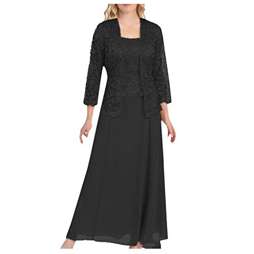 Abendkleid Damen Lang Große Größen Brautjungfernkleider Ballkleider Abendkleider Elegant für Hochzeit Zweiteiler Tüll Cardigan Formelle Abschlusskleider Chiffon Ballkleid Cocktailkleid mit Lang Ärmel von Generic