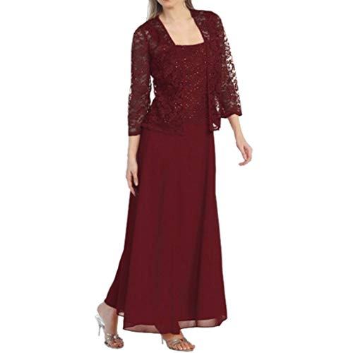 Abendkleid Damen Lang Große Größen Brautjungfernkleider Ballkleider Abendkleider Elegant für Hochzeit Zweiteiler Tüll Cardigan Formelle Abschlusskleider Chiffon Ballkleid Cocktailkleid mit Lang Ärmel von Generic