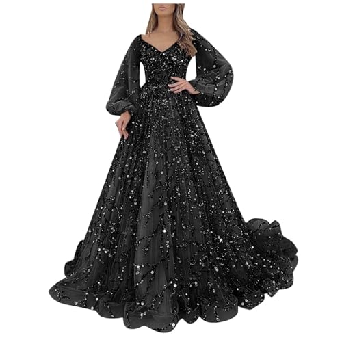 Abendkleid Damen Lang Vintage Kleider Große Größen Glitzer Kleid Elegant Langarm Abendkleider V Ausschintt Cocktailkleid Pailettenkleider Ballkleid Bodenlanges Cocktailkleider Midikleid Abendkleid Damen Lang Vintage Kleider Große Größen Glitzer Kleid Elegant Langarm Abendkleider V Ausschintt Cocktailkleid Pailettenkleider Ballkleid Bodenlanges Cocktailkleider Midikleid von Generic