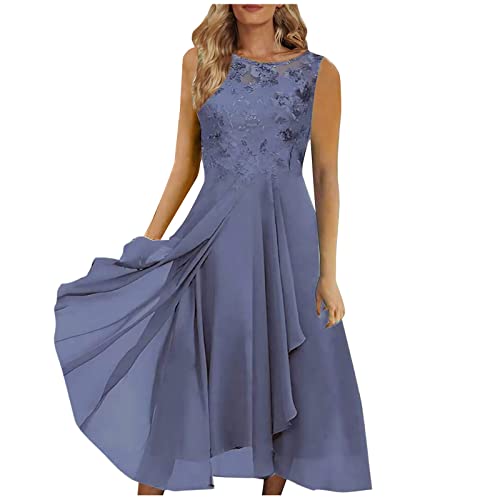 Abendkleider Elegant Für Hochzeit Damen Frauen Geschenk, Abendkleid Kurz Abendkleider Elegant Für Hochzeit Kurz Kleider 20Er Jahre Sonne Kostüm A Linien Kleid Sommer BH Rückenfreies (Blau,S) von Generic