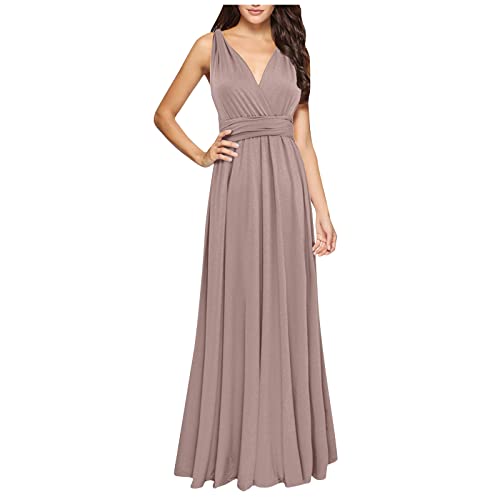 Abendkleider Lang Für Hochzeit Damen Elegant A-Linie Abendkleid Ballkleider Sexy Rückenfreies Multiway Bandage Wickelkleid Brautjungfernkleider Abschlusskleid, Partykleid, Zeremonie-Kleid von Generic