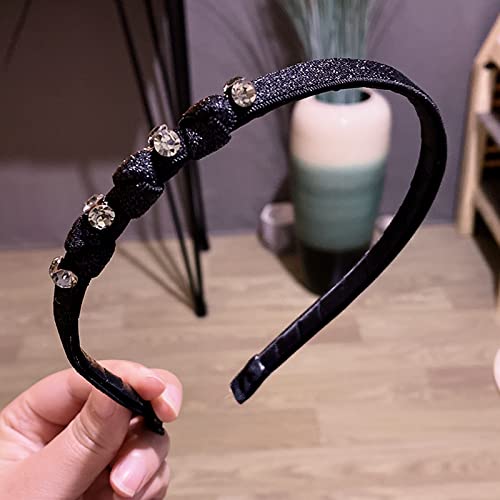 Accessoires Haarband Kopfband Damen einfach Netz Rot Gürtel Raute Temperament Haarnadel Erwachsener Allgleiches Pony Haarnadel dünn Stirnband Ausgehen, schwarz von Generic