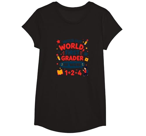 Achten Sie auf den Erstklässler der Welt bei der Arbeit T-Shirt, Girls, Schwarz, XS Achten Sie auf den Erstklässler der Welt bei der Arbeit T-Shirt, Girls, Schwarz, XS von Generic
