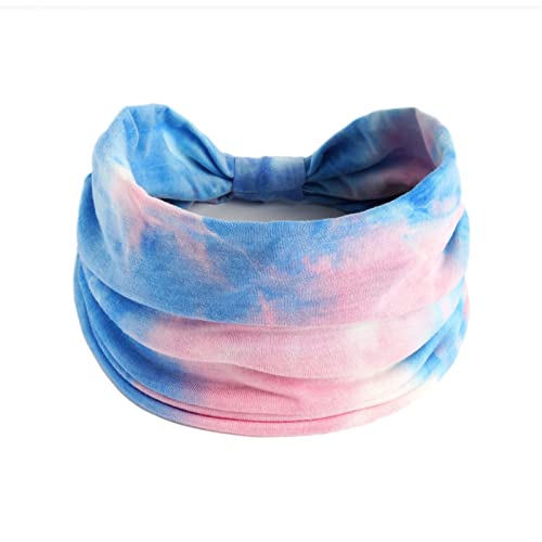 Adjustable Headband for Unisex Women Casual Tie Dye Rainbow Color Extension Yoga Hair Band Sport Elastic Sweat-Absorbing Headband von Generic