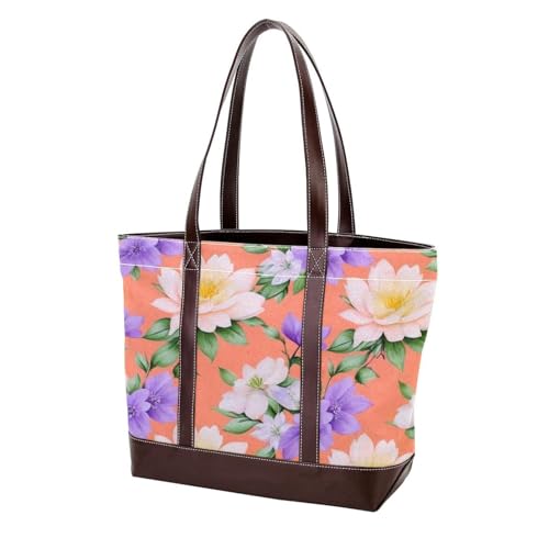 Aesthetic Art Flower-1541 Modische Damen-Geldbörse aus gewaschenem strapazierfähigem Leder mit Tragegriff oben mit Taschen und Reißverschluss von Generic