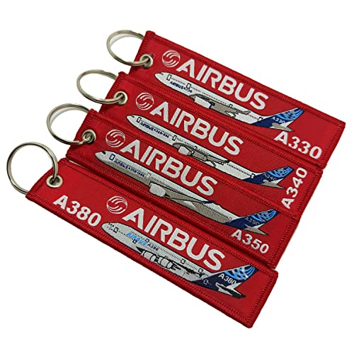 Airbus-Set A330, A340, A350, A380, doppelseitig, 4 Stück, rot, Regulär von Generic