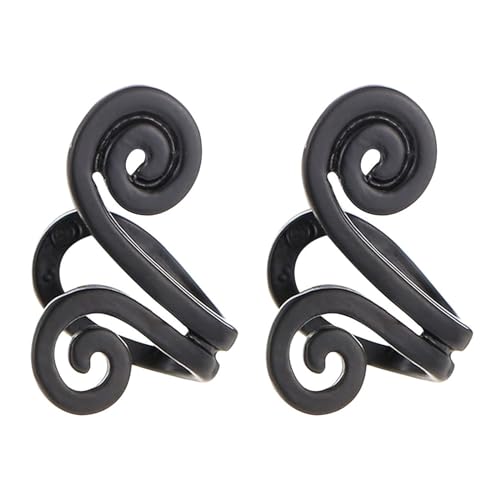 Akupressur-Schlankheits-Ohrringe, Magnetisch Ohrringe, Nicht Durchstochene Ohrringe Earcuff, Nicht Piercing Akupressur Ohrmanschettenclip für Damen Herren (2 Stück Schwarz) von Generic