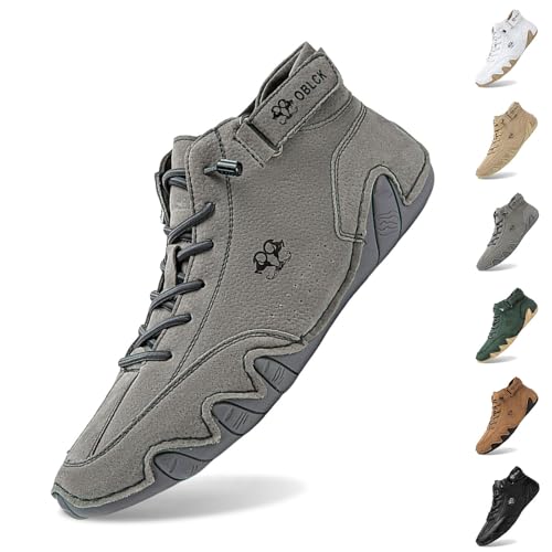Alpaca Barfuss Schuhe, Ergonomischer, Wasserdichter Atmungsaktive Schmerzlindernder Alpaca Leder Barfußschuh, Herren Damen Unisex Komfort Orthopädische Schuhe (Grey, 42) von Generic
