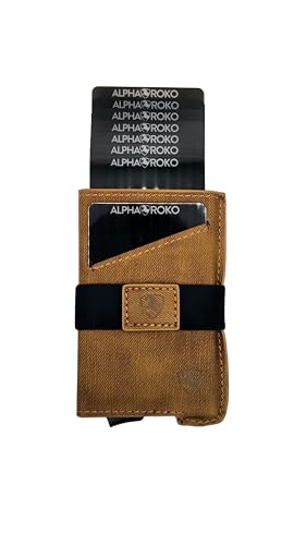 Alpha Roko Slim Wallets mit minimalistischem, auffälligem Design, das sich von traditionellen Brieftaschen abhebt, die problemlos bis zu 8–10 Karten zusammen mit Bargeld aufnehmen können., Braun, von Generic