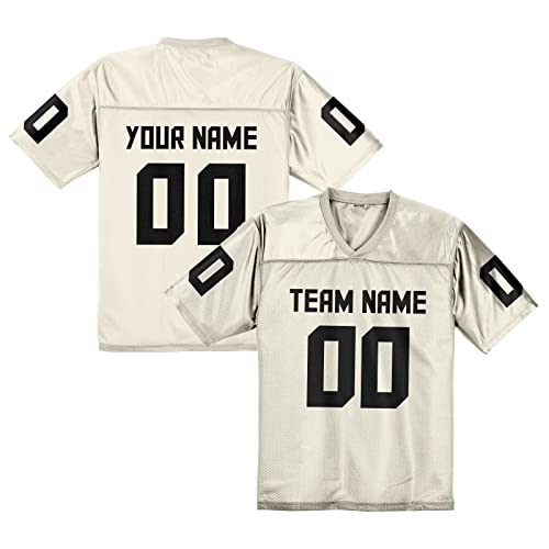 American Football Trikot Personalisierte Football Trikot Uniformen Personalisierte Teamname Nummer Shirts Hip Hop Shirts für Herren Damen Kinder Creme von Generic