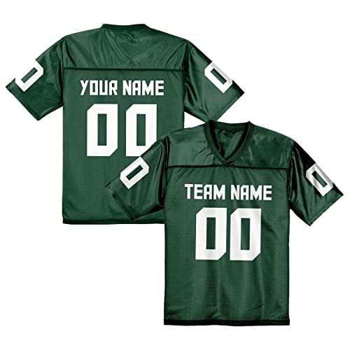 American Football Trikot Personalisierte Football Trikot Uniformen Personalisierte Teamname Nummer Shirts Hip Hop Shirts für Herren Damen Kinder Grün von Generic