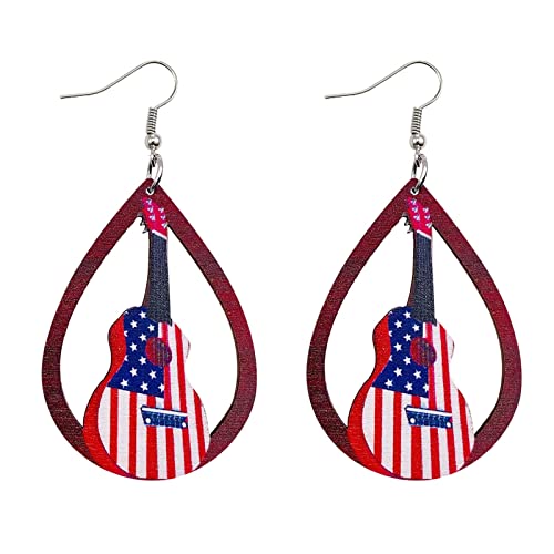 Amerikanische Flagge der USA baumelt interessante Tropfen und Sonnenblumen in der Form Bohemian Ohrringe für Frauen 4. Juli, Coole Creolen (A-A, One Size) von Generic