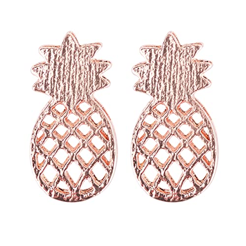 Ananas-Ohrringe für Frauen, Ananas-Ohrstecker, Creolen, Ananas-Schmuck für Frauen, Teenager, Mädchen, lustige Herz-Ohrringe für Frauen, rose gold, Einheitsgröße von Generic