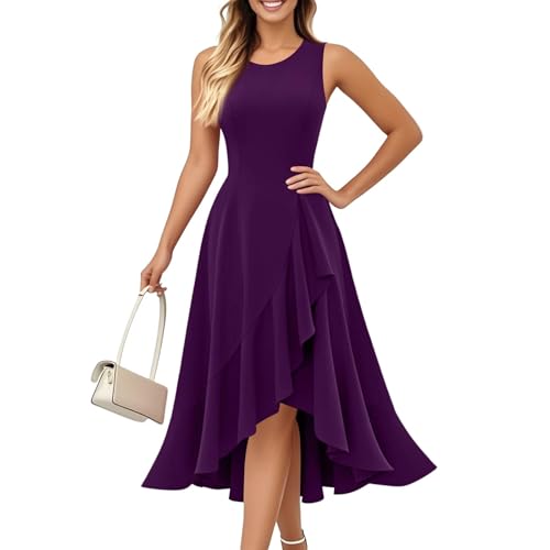Angebote Abendkleid Damen Lang Summer Dress Kleider Boho Kleid Korsett Maid Oscars Kleid Corset Dress Wrap Neckholder Festlich Dresses for Women Elegant Wedding Abendkleid (Violett,L) von Generic