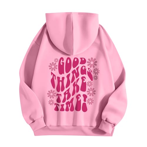 Angebote Blitzangebote Heute,Oversize Pullover Herren Hoodie Vintage Damen Oversize Hoodie Pullover Pink Palm Puff Sweatshirt Herren Lose Sweatshirt, Cartoon Print Grafik Sweatshirt Damen （P von Generic