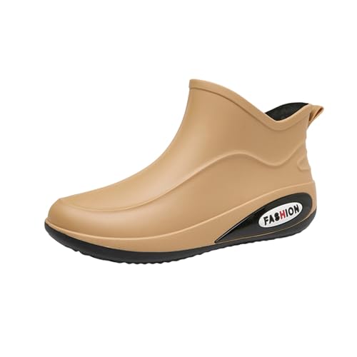 Angebote des Tages Heute Blitzangebote Kurze Gummistiefel Herren Stylische Boots Regenschuhe Wasserdicht rutschfest Arbeitsschuhe Gartenschuhe Stiefel Halbhoch Ankle Chelsea Schwarz Reitstiefeletten von Generic