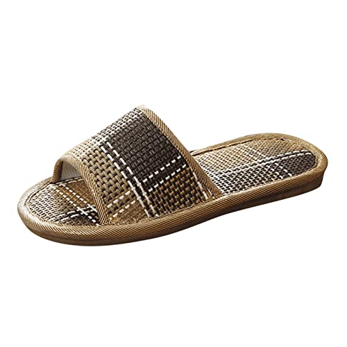 Angebote Des Tages Heute Hausschuhe Damen Pantoffel Rattan Leichte Indoor Pantoletten Atmungsaktive Slipper Rutschfeste Duschschuhe Weichen Lässige Offene Strandschuhe Sommerschuhe Strohpantoffeln von Generic
