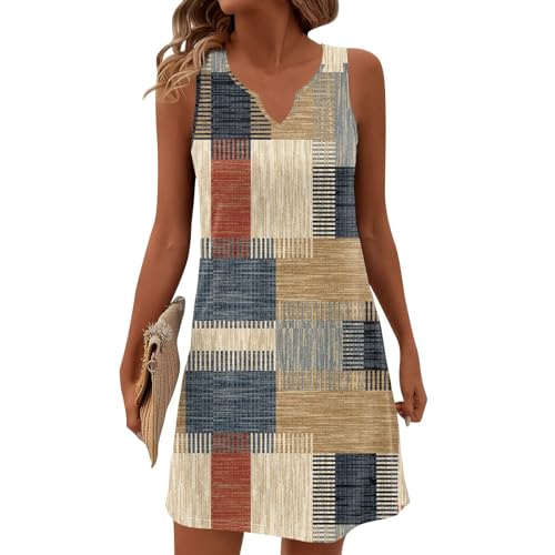 Angebote des Tages Heute Abendkleid Damen Sommerkleider Sommerkleid Elegant Kleider Strandtunika Tunika Sommer Konfirmation Outfit Mutter Trauzeugin Cocktailkleid Lang Brautkleider (Khaki,L) von Generic