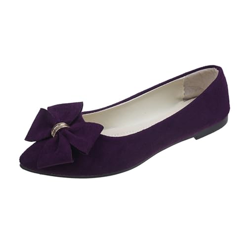 Angebote des Tages Heute Blitzangebote Ballerina Damen Flache Schuhe Wildleder Kleid Schuhe Bow-Knot Ballerinas Leicht Elegant Slip On Sommerschuhe Mädchen Schlupfschuhe Loafer Freizeit Pumps von Generic
