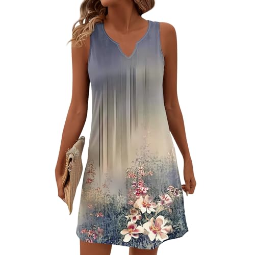 Angebote des Tages Heute Damen Kleider Elegant Urlaub Boho Kleid Weiß Langes Sommerkleid Abendkleid Grün 50Er Jahre Kleider Sommerkleider Festlich Sommerkleid Maxi Schickes Kleid (Grau,XXL) von Generic