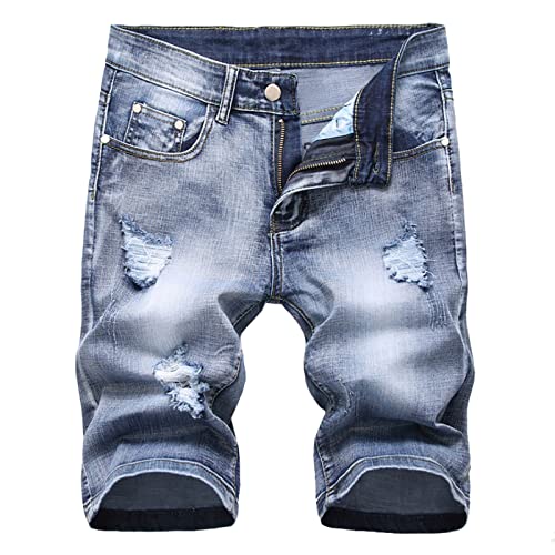 Angebote des Tages Heute Jeans Herren Regular Fit Shorts Vintage Distressed Jeansshorts Denim Stretch Freizeithose Sommer Jeanshose Große Größen Kurz Hose Destroyed Jeanshosen mit von Generic